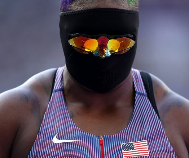 why-olympian-raven-saunders-throws-shot-put-in-a-distinctive,-full-face-mask